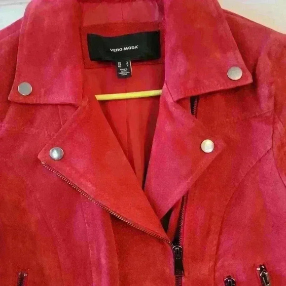 Vero Moda Suede Jacket. Beautiful Red. - Picture 7 of 12